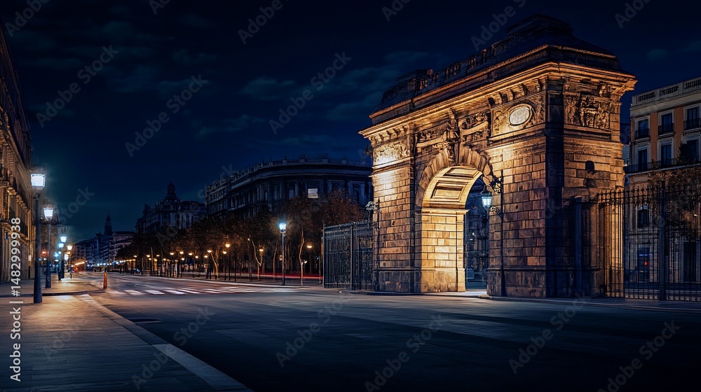 Ancient archway at night Ancient archway at night