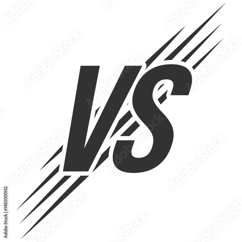 VS letters vector logo icon. Versus symbol design. Competition, fight, confrontation, opposition, match or battle concept isolated on transparent background