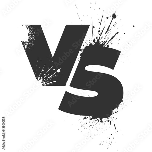 VS letters vector logo icon. Versus symbol design. Competition, fight, confrontation, opposition, match or battle concept isolated on transparent background