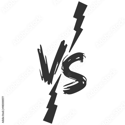 VS or versus symbol design template for sports, fight, competition, battle, match, game. Vector icon set for confrontation and opposition isolated on transparent background