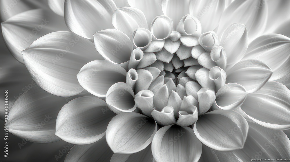 Fototapeta premium Close-up grayscale dahlia