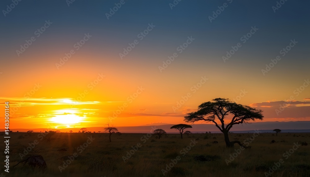 Obraz premium sunset in the serengeti