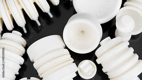 Core insulators made of porcelain. Insulating material. Electrical insulating ceramics. The electro-ceramics. Insulators for high voltage. Electrical industry.