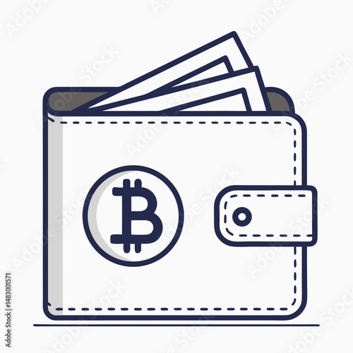 Create a bold, vector illustration of a digital wallet icon with a prominent "1" indicating a single item inside.  Ensure clean lines and a striking visual.