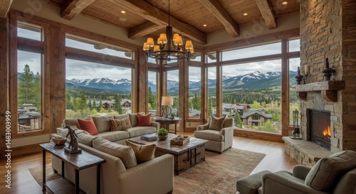 Rustic mountain living room