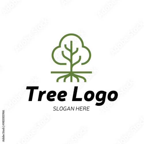 Minimalist tree icon logo vector illustration design. Simple minimalist environment, nature, ecology logo concept.