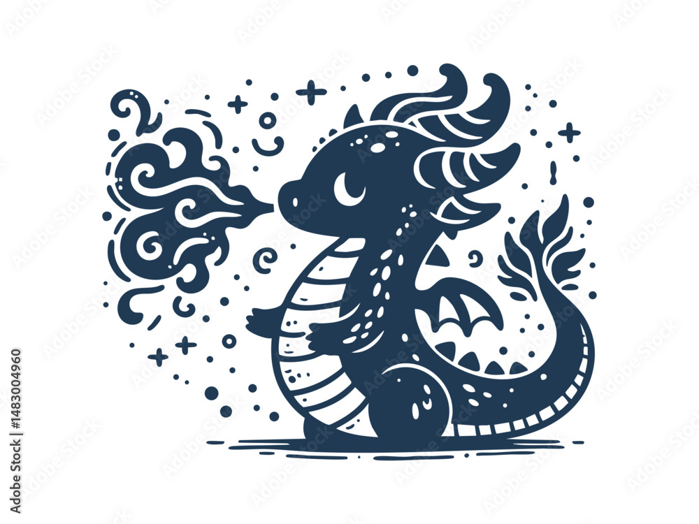 Fototapeta premium Dragon Silhouette