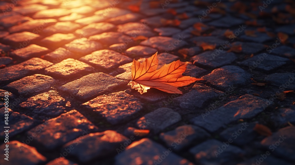 Autumnal pavement leaf Autumnal pavement leaf