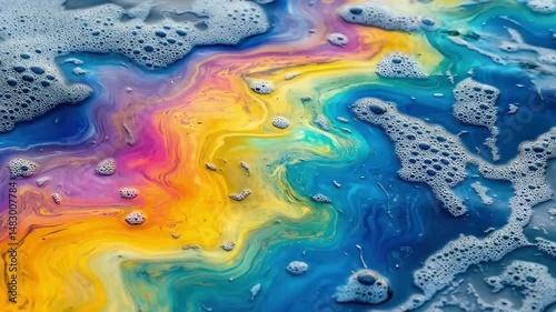 Mesmerizing Abstract Pattern of Vibrant Colors and Bubbles in High-Resolution 4K