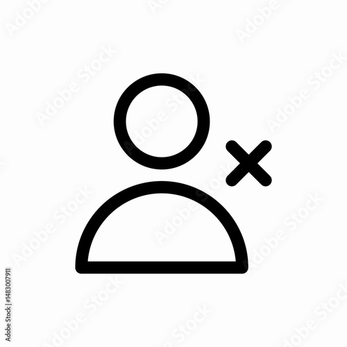 Delete user remove account icon vector sign