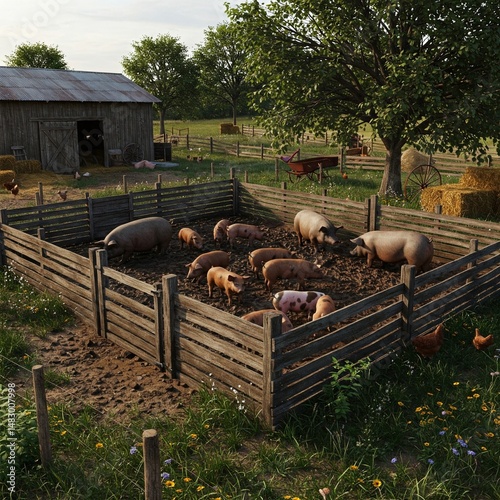 pigs in a pen