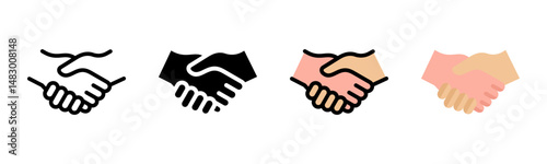 Handshake icon sheet multiple style collection