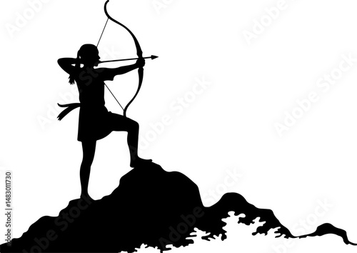 Archery Target with Arrows Silhouette