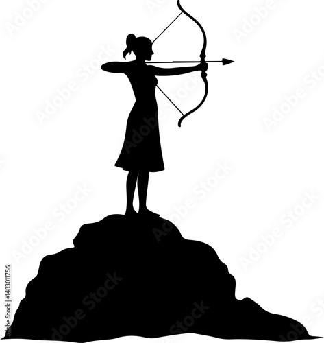 Archery Target with Arrows Silhouette