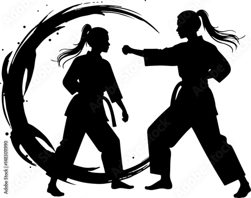 Martial Arts Stance Silhouette