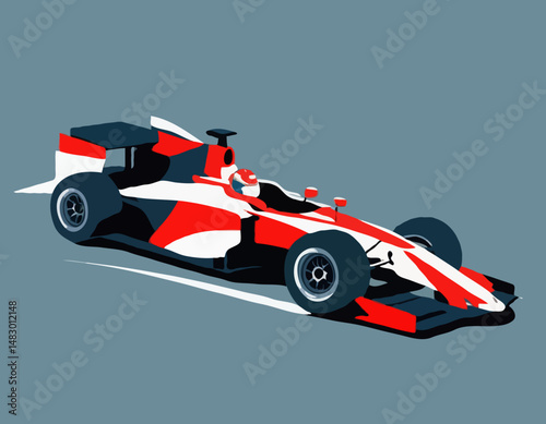 Formula 1 Car Zooming Around a Sharp Turn on a Race Circuit