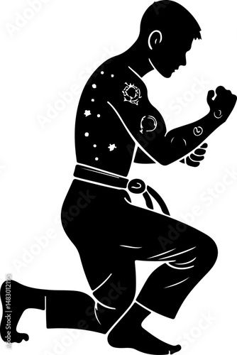 Martial Arts Stance Silhouette