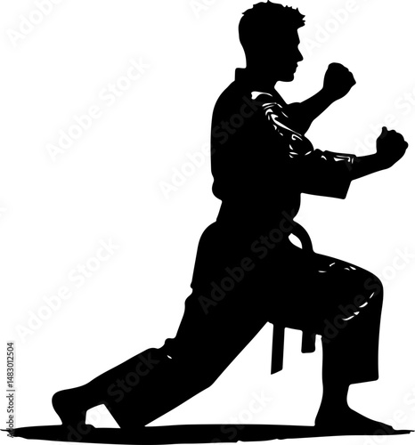 Martial Arts Stance Silhouette
