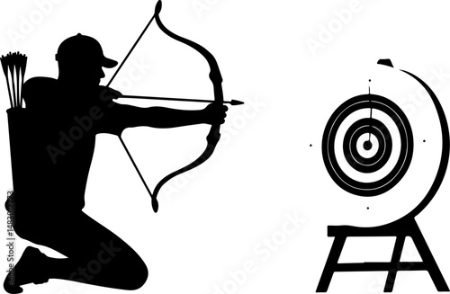 Archery Target with Arrows Silhouette