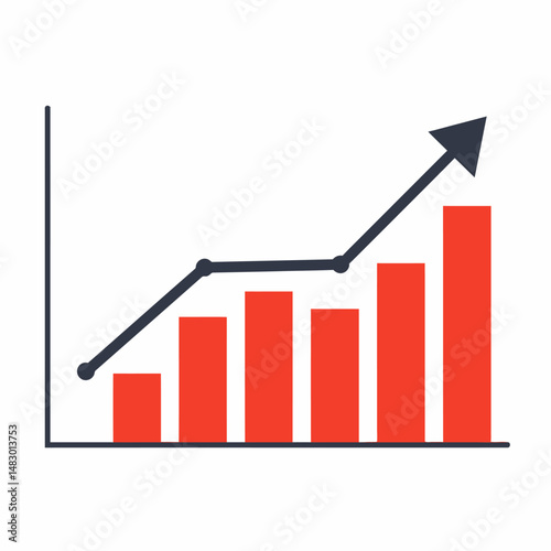 Upward Trend Business Growth Chart Illustrating Positive Growth and Success