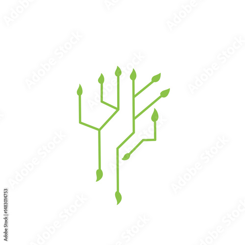 green technology with leaf