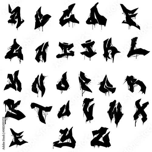 Alphabet Graffiti Typography Letter Fill Scratch