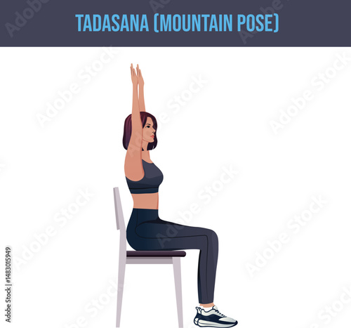 chair exercise,Tadasana ,Mountain Pose.