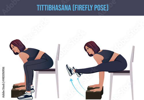 chair exercise,Tittibhasana ,Firefly Pose.