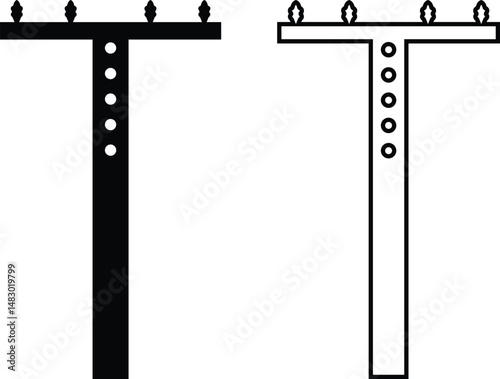 Electricity tower power supply pole icon Power utility transmission symbol