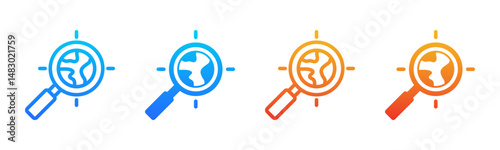 Magnifying Glass icon sheet multiple style collection