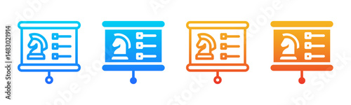 Strategy icon sheet multiple style collection