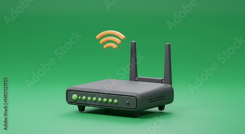 Wireless Router: A Minimalist 3D Render of Connectivity