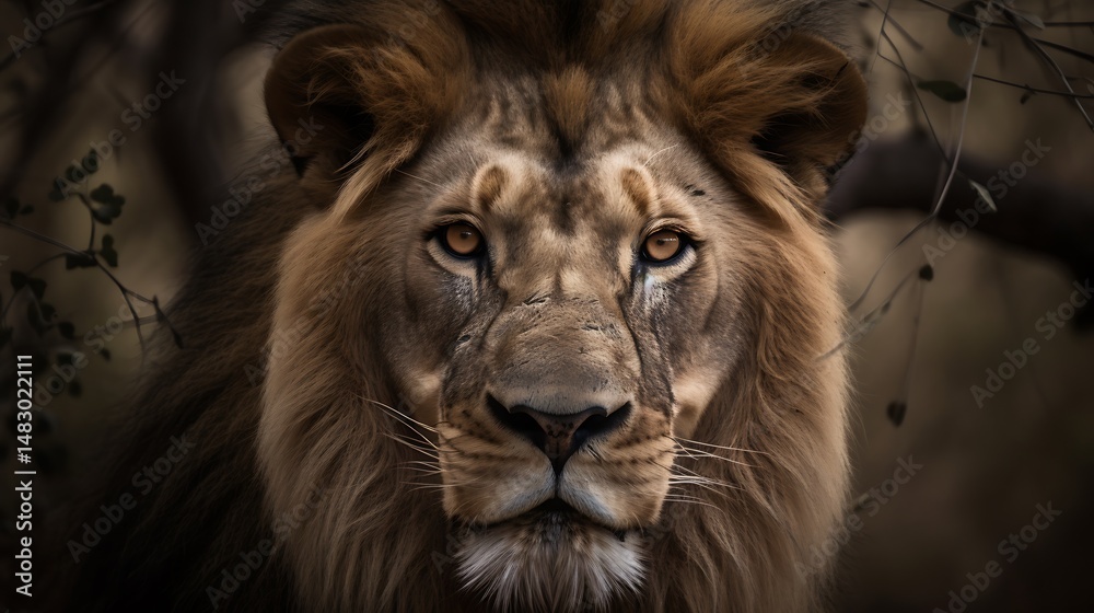 Naklejka premium Lion Stare.