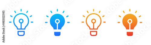 Bulb icon sheet multiple style collection