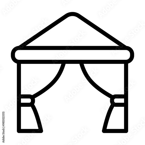 Cabana Vector Line Icon Design