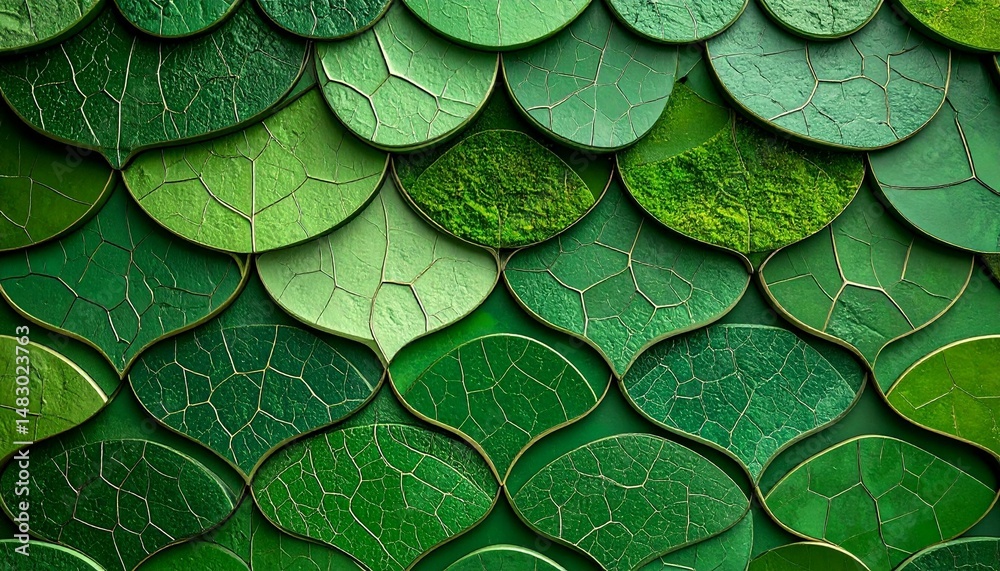 Fototapeta premium Green Leaf Pattern Texture Background