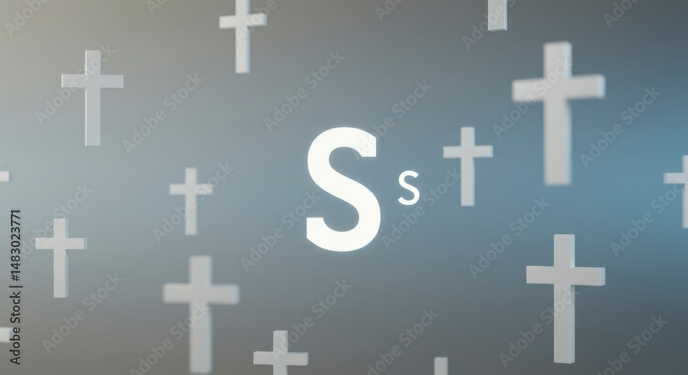Fototapeta premium Abstract design with crosses and letter S