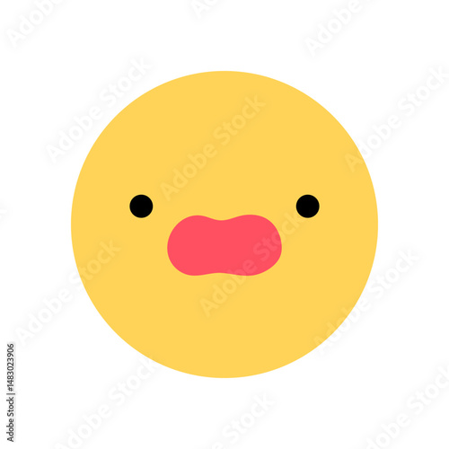 Yellow smile icon with screaming facial expression. Character with desperate mood isolated on a white background. Vector flat illustration. Perfect for social media, stickers.