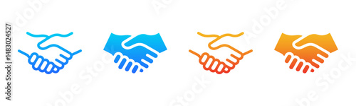 Handshake icon sheet multiple style collection
