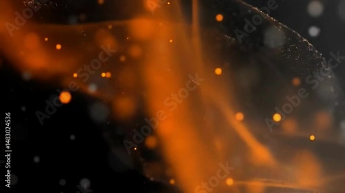 Mesmerizing golden energy waves flowing gracefully on dark backdrop 4K UHD footage