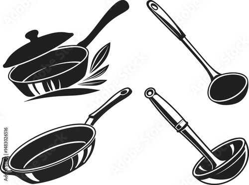 set of kitchen utensils