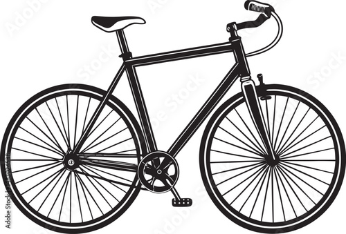 Bike Silhouette Vector, Classic Bicycle Clipart Design, Minimalist road bike silhouette design.