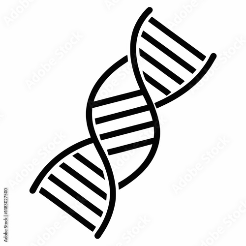 DNA silhouette icon on white background