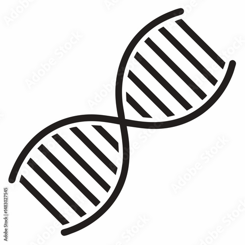 DNA silhouette icon on white background
