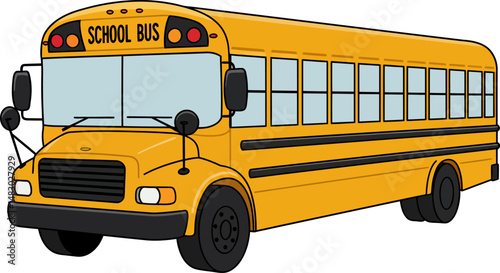 Classic Yellow School Bus Illustration Transportation, Education, Childhood Memories