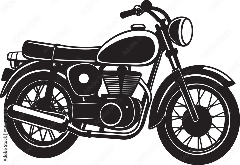 Fototapeta premium Bike Silhouette Vector, Classic Bicycle Clipart Design, Minimalist road bike silhouette design.