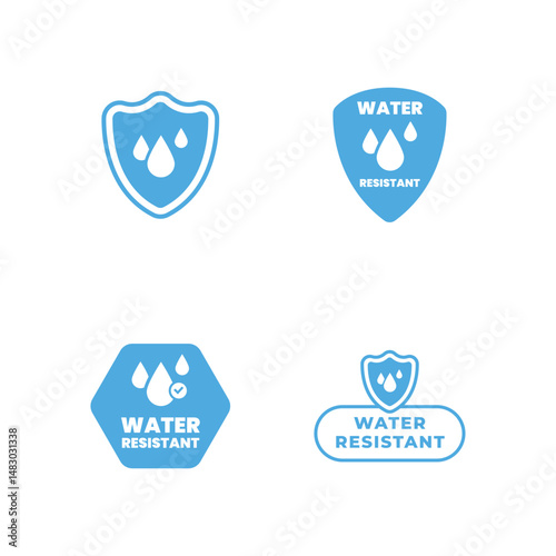 Set of Waterproof or water resistant icon vector illustration.