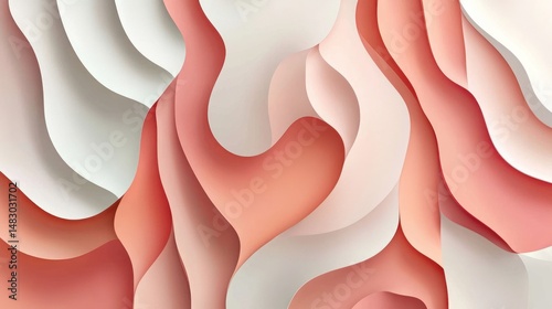 Abstract colorful paper layers create unique artistic and elegant forms