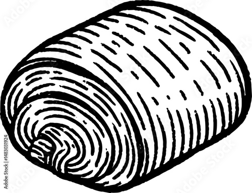 Bread Pain au Chocolat vector doodle vintage illustration