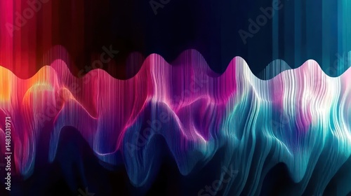 Abstract Colorful Waves Created By Vertical Lines And Gradients
